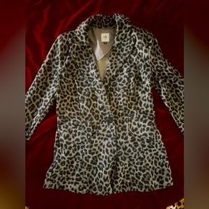 Cabi Black and Grey Cheetah Print Blazer